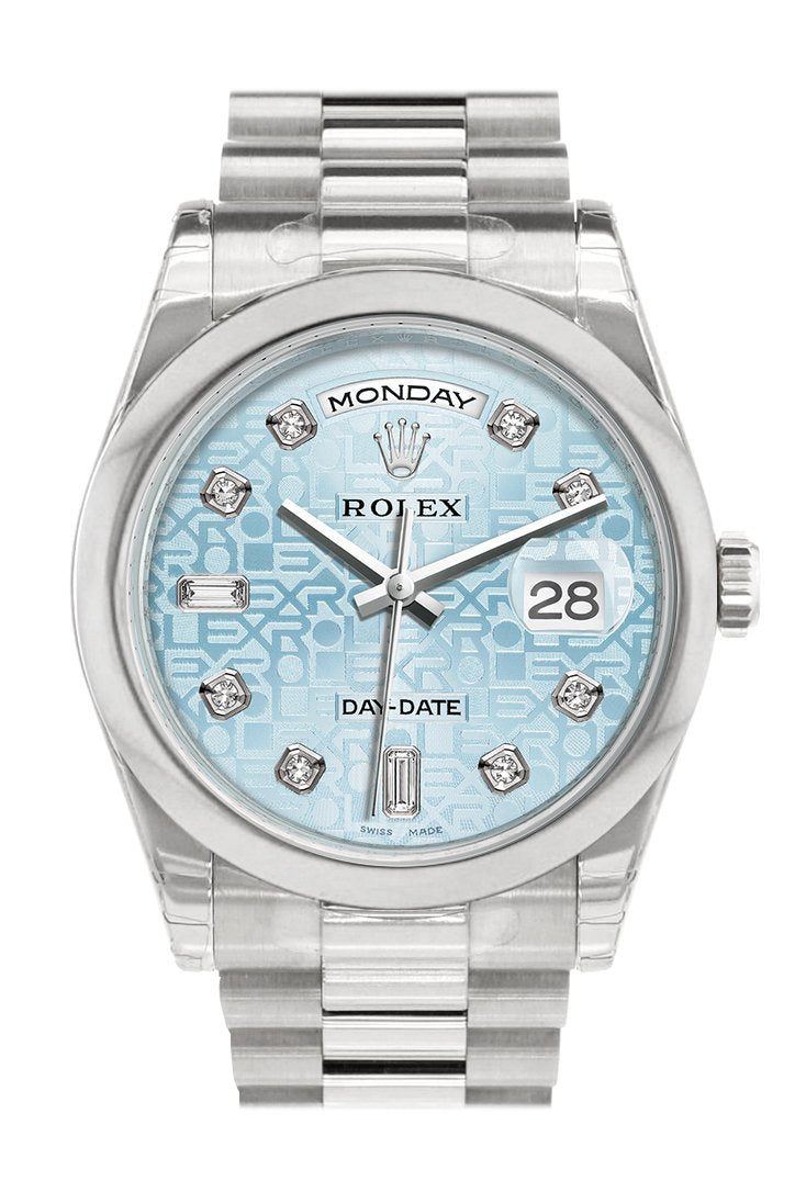 Day Date 36 Ice Blue Jubilee design set with diamonds Dial President Men’s Watch 118206