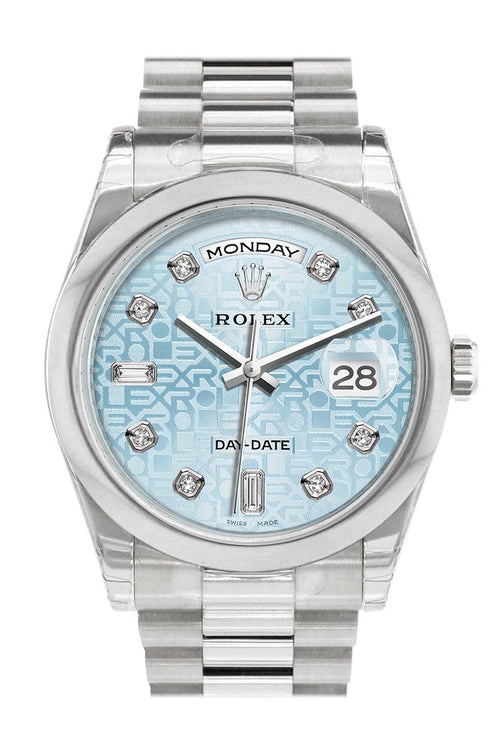 Day Date 36 Ice Blue Jubilee design set with diamonds Dial President Men’s Watch 118206