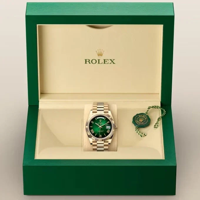 Day-Date 40 Oyster, 40 mm, Yellow Gold, Green Ombré Dial, Ref# 228238-0069