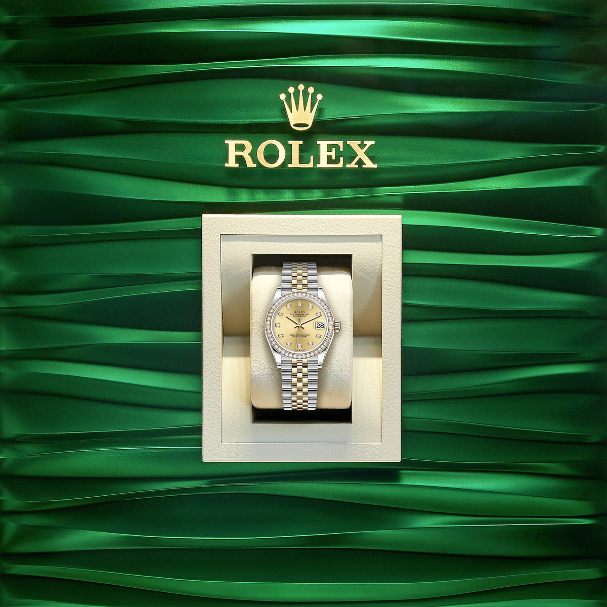 Datejust 31, Oystersteel, 18kt Yellow Gold and diamonds, Ref# 278383RBR-0026