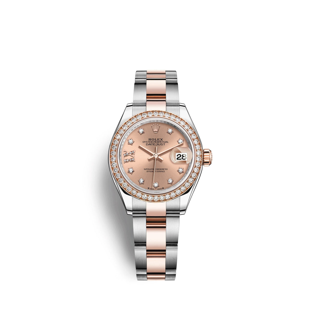 Lady-Datejust 28, Oystersteel and 18k Everose Gold, Ref# 279381RBR-0028
